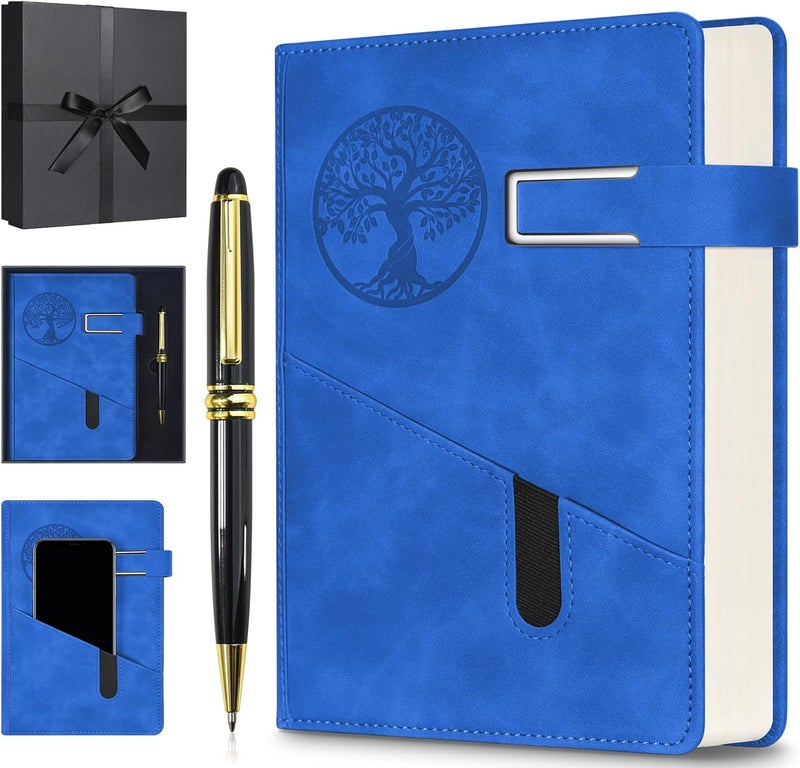 OFFIGIFT Lined Notebook Journal for Men Women, 365 Pages Numbered College Ruled Notebook, Hardcover Leather Journal with Pen & Gift Box, Thick Daily Diary, Professional Notebooks for Work, School, Business, A5 - Image 1